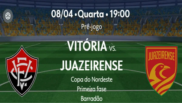 Vitória x Juazeirense: onde assistir ao vivo e de graça com imagens pela Copa do Nordeste