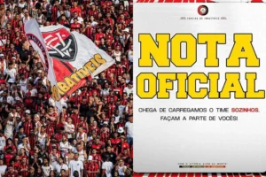 Torcida organizada do Vitória cobra saída de Jair Ventura e critica diretoria por incompetência