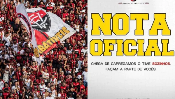 Torcida organizada do Vitória cobra saída de Jair Ventura e critica diretoria por incompetência