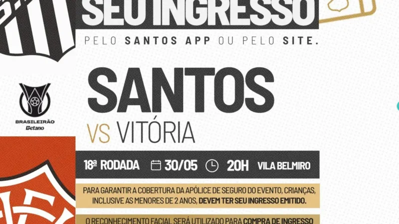 Santos x Vitória: onde assistir ao vivo, horário e Vila Belmiro