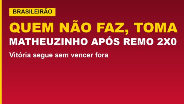 Vitória amplia jejum fora de casa: Matheuzinho lamenta chances no Remo