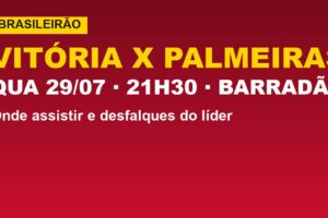 Vitória recebe o líder Palmeiras: veja onde assistir e desfalques