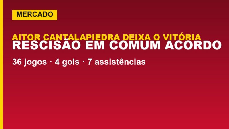 Vitória oficializa saída de Aitor Cantalapiedra; veja o que muda