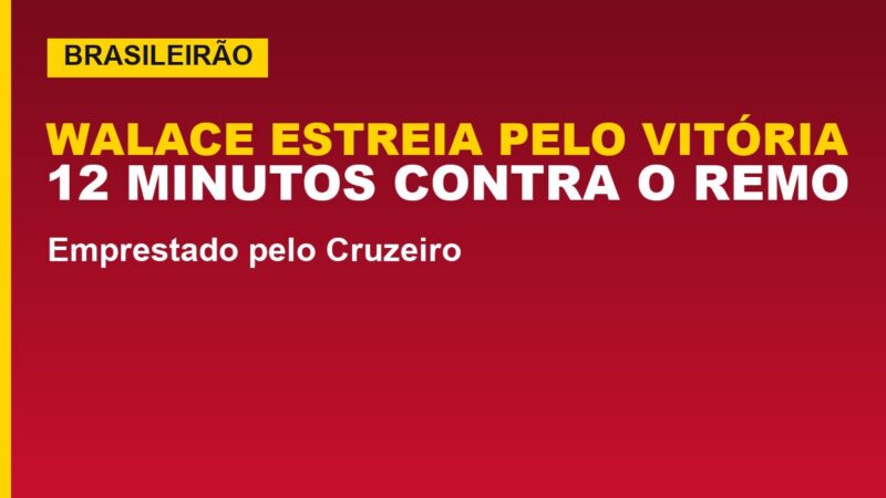 Vitória confirma estreia de Walace: confira os números contra o Remo