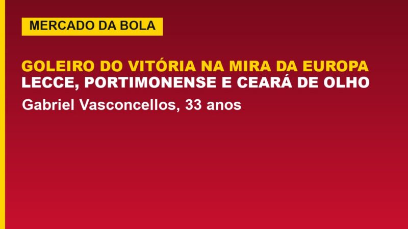 Goleiro do Vitória atrai interesse europeu: 3 clubes de olho, confira
