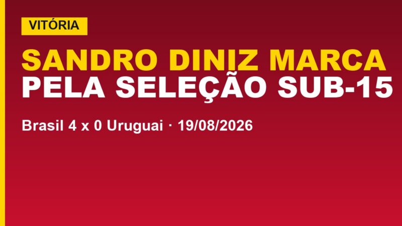 Vitória tem joia marcando pela Seleção; veja o gol de Sandro Diniz