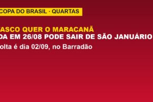 Vasco quer o Maracanã contra o Vitória; veja o retrospecto