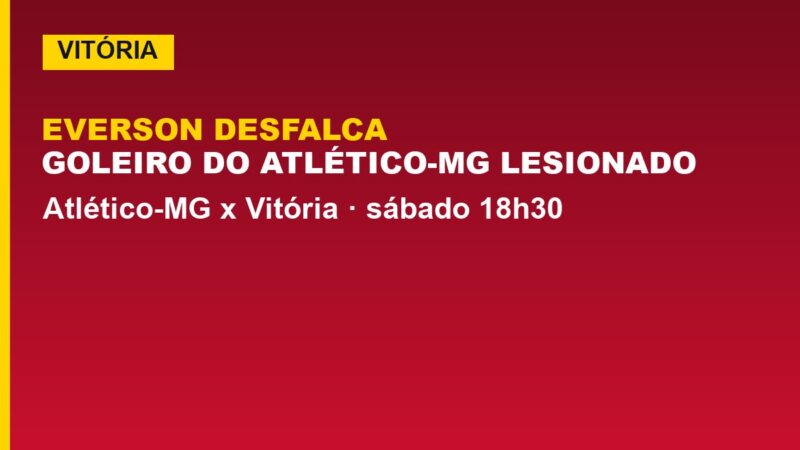 Vitória x Atlético-MG: Everson lesionado; veja quem joga