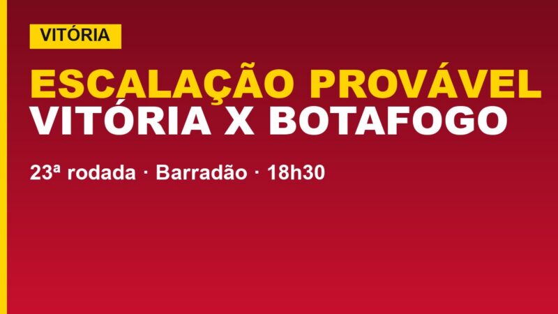 Vitória x Botafogo hoje: escalação provável e arbitragem do jogo