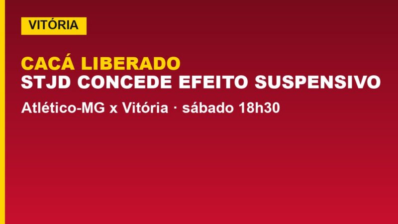 Vitória: Cacá liberado pelo STJD; veja o motivo e o que muda