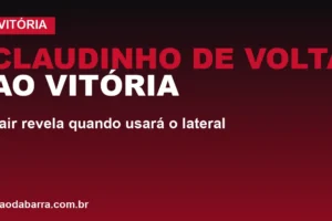Claudinho de volta ao Vitória após 7 meses; Jair revela quando usará o lateral