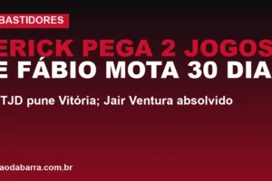 Erick pega 2 jogos e Fábio Mota 30 dias: STJD pune Vitória; Jair Ventura absolvido