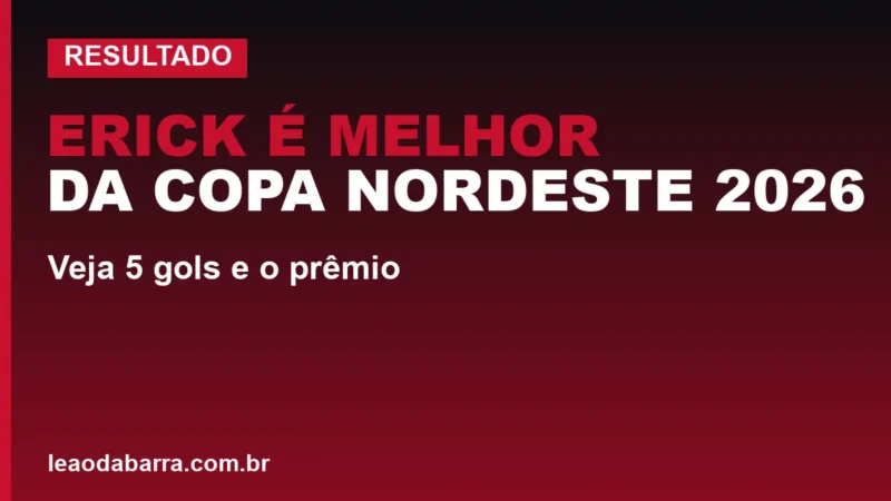 Vitória: Erick é melhor da Copa Nordeste 2026; veja 5 gols e o prêmio