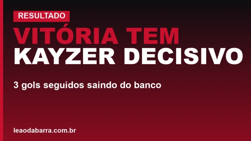 Vitória tem Kayzer decisivo: 3 gols seguidos saindo do banco