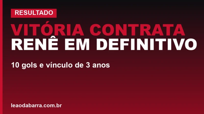 Vitória contrata Renê em definitivo: 10 gols e vínculo de 3 anos