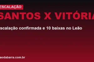 Santos x Vitória: escalação confirmada e 10 baixas no Leão