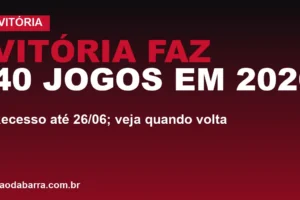 Vitória faz 40 jogos em 2026: recesso até 26/06; veja quando volta