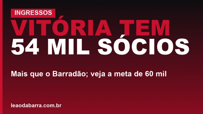 Vitória tem 54 mil sócios: mais que o Barradão; veja a meta de 60 mil
