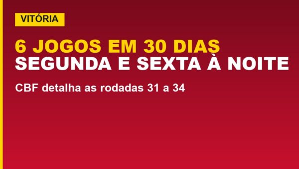 Vitória tem 6 jogos em 30 dias: segunda e sexta; veja onde assistir