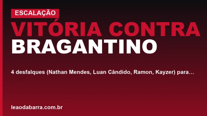 Vitória contra Bragantino: 4 desfalques (Nathan Mendes, Luan Cândido, Ramon, Kayzer) para domingo (17)