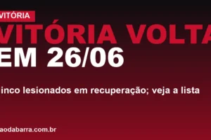 Vitória volta em 26/06: cinco lesionados em recuperação; veja a lista