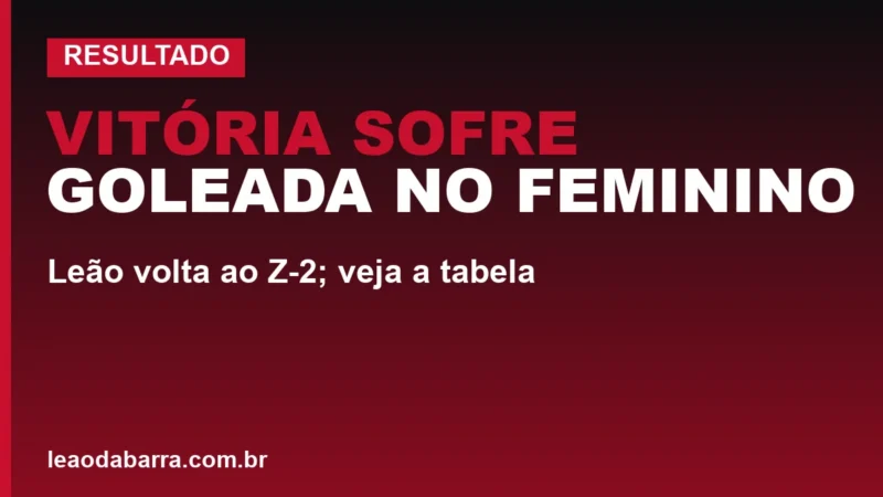Vitória sofre goleada no Feminino: Leão volta ao Z-2; veja a tabela