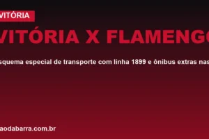 Vitória x Flamengo: esquema especial de transporte com linha 1899 e ônibus extras nas estações Flamboyant e Pirajá