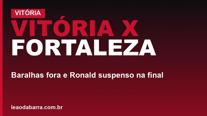 Vitória x Fortaleza: Baralhas fora e Ronald suspenso na final