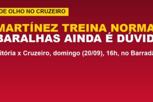 Vitória tem Martínez de volta ao treino; veja o boletim pro Cruzeiro