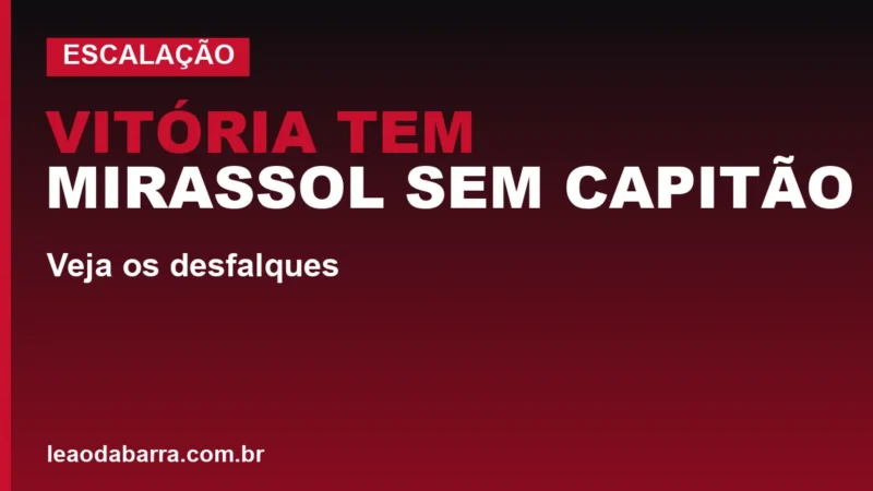 Vitória tem Mirassol sem capitão e volante: veja os desfalques