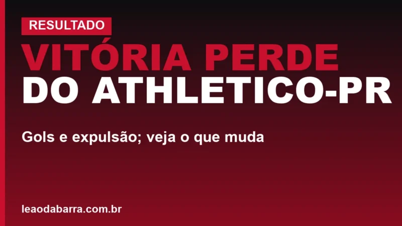 Vitória perde do Athletico-PR: gols e expulsão; veja o que muda