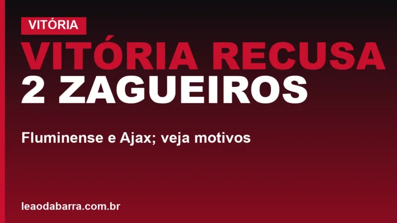 Vitória recusa 2 zagueiros: Fluminense e Ajax; veja motivos