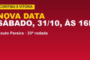 Vitória x Coritiba muda de data: sábado, 31/10, às 16h; onde assistir