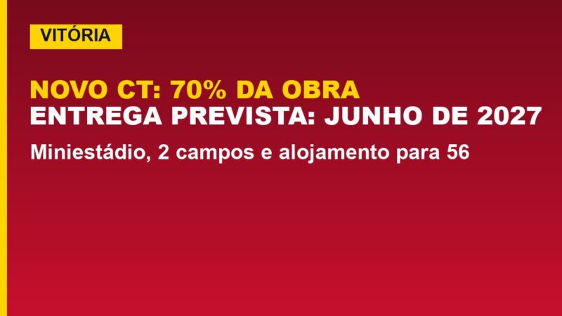 Vitória avança no novo CT: 70% da obra; veja a previsão de entrega