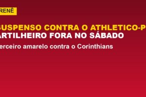 Vitória sem Renê contra o Athletico-PR: 3º amarelo; veja quem joga