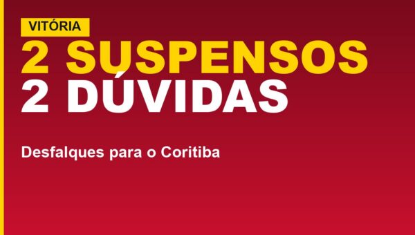 Vitória x Coritiba: 2 suspensos e 2 dúvidas; veja desfalques